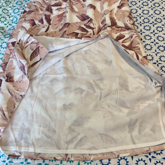 NWOT House of Harlow 1960 Palm Leaf Smock Linen Blend Midi Dress White P… - Picture 9 of 12